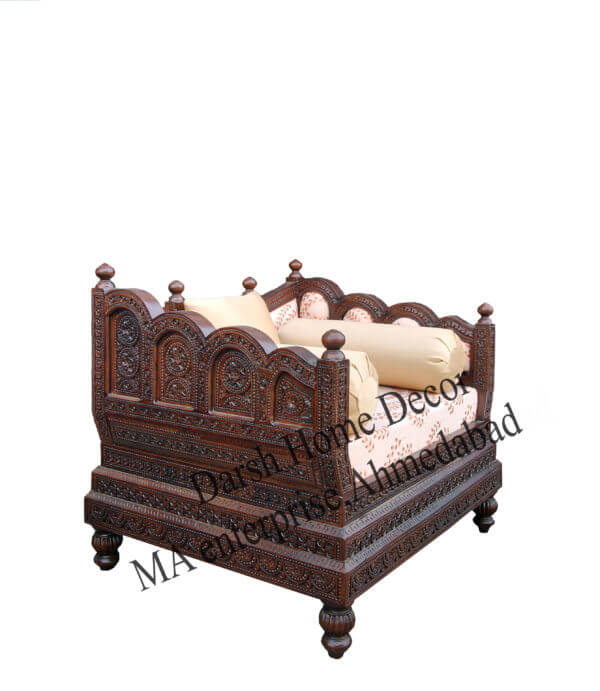 Antique Wooden Carved Sofa - Image 2