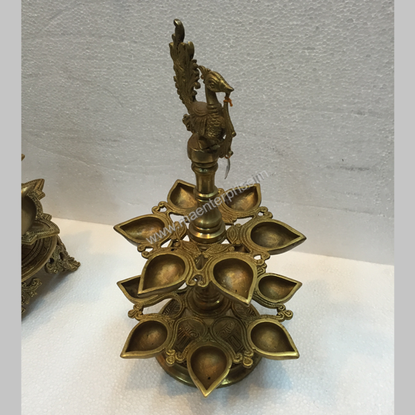 Peacock Diya Hindu religious gift of brass_1