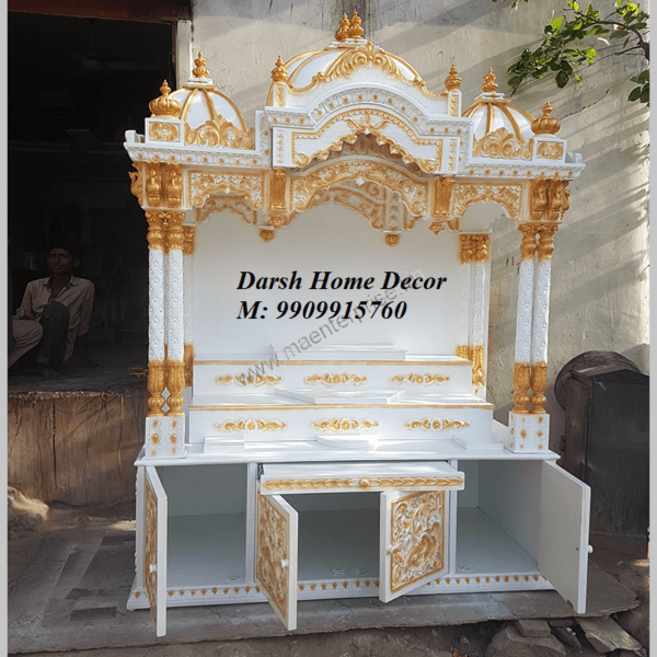 Eco Friendly Wooden Home Temple With Steps Design - Image 4