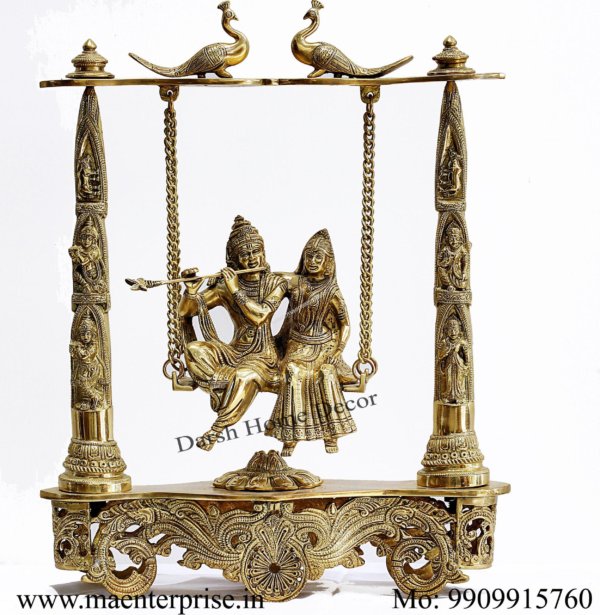 Brass Swing of Radha Krishna Idol