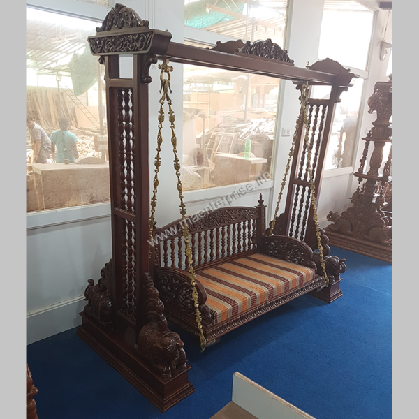 Wooden carved swing jhula for home_3