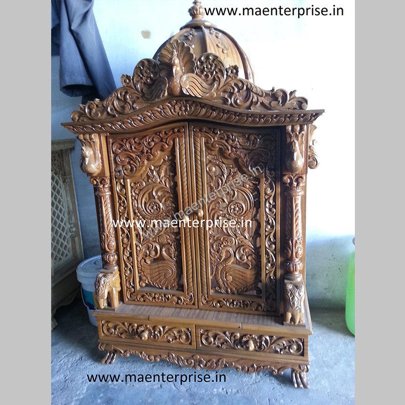 Pooja Mandir with Doors Designs for Home Pooja Room