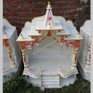 Pure White Makrana Marble Temple for Home