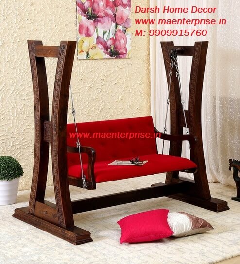 Indoor Wooden Swing Jhula For Home In, Wooden Swing With Stand For Living Room